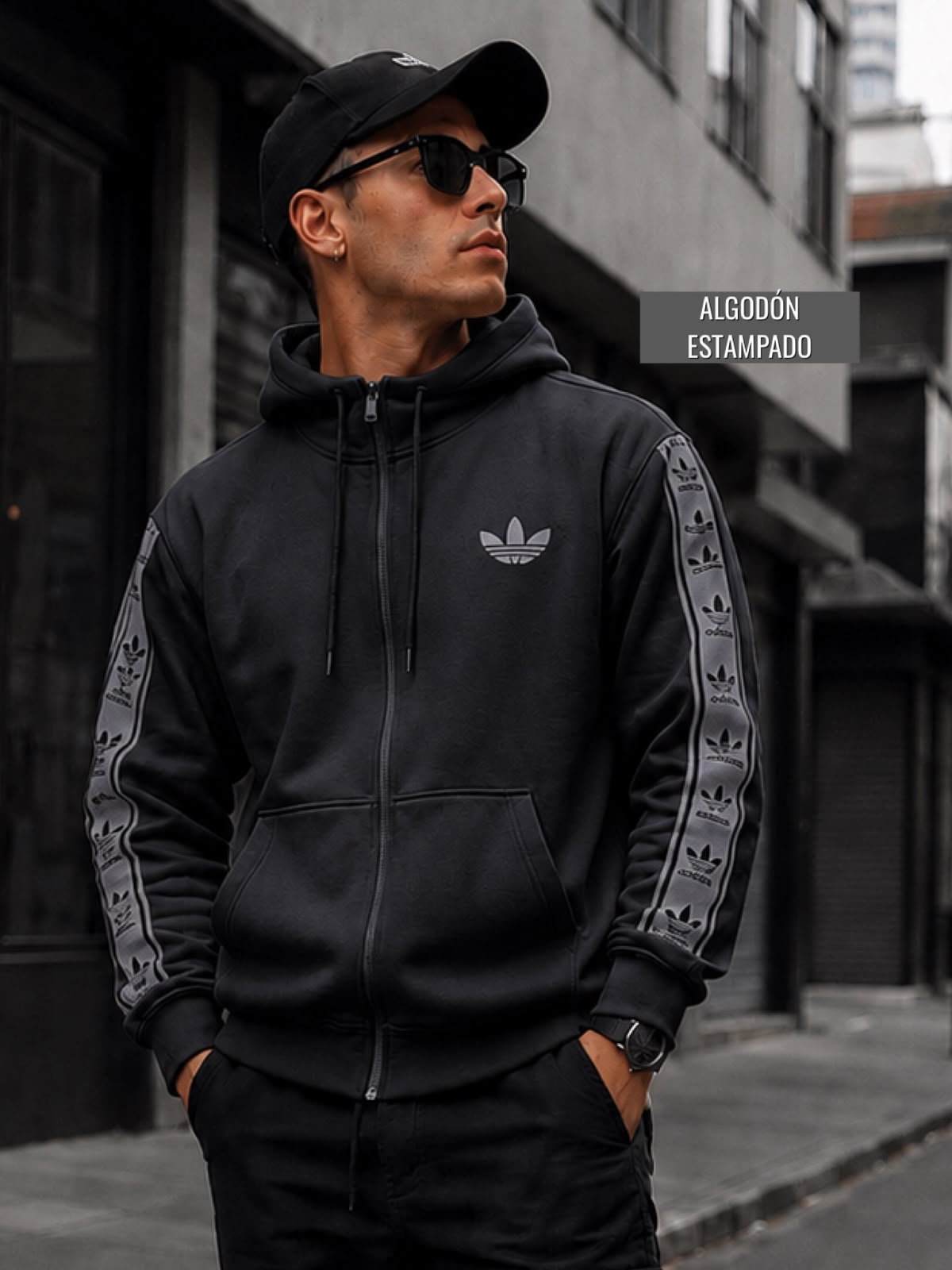 Buzo Estilo Adidas para Hombre – Algodón Térmico | Talla Única L/XL