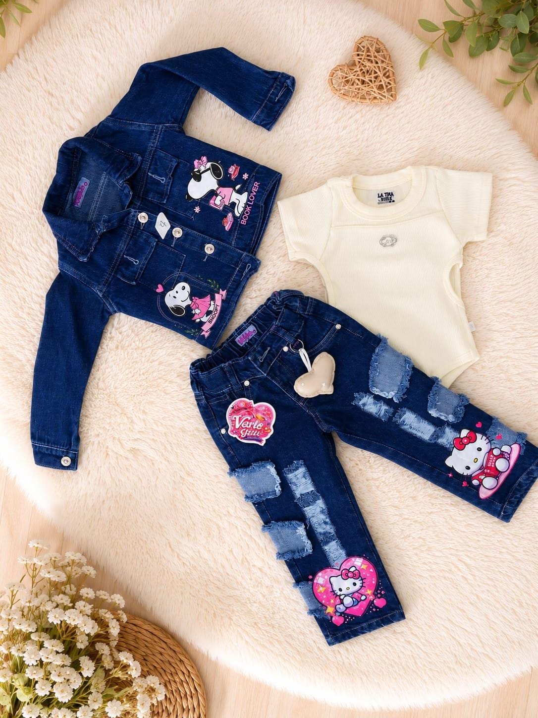 Trío Jean para Niña – Look Moderno y Encantador