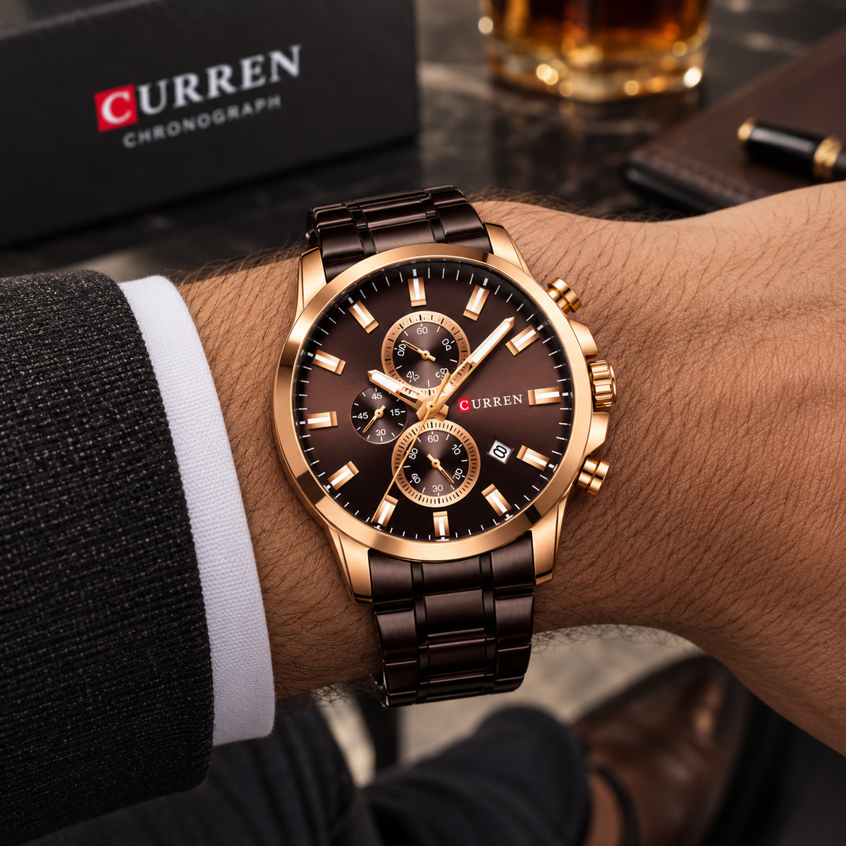 Reloj Curren para Hombre – Original con Cronómetro y Fechero