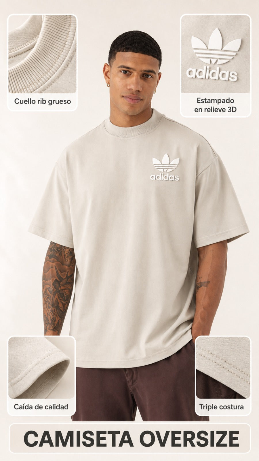 Camiseta Adidas & clemont Oversize Auténtica