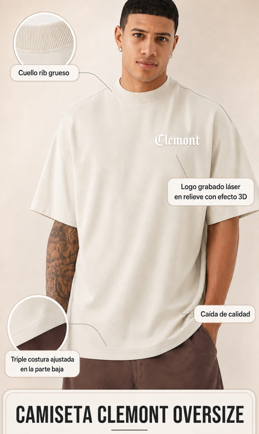 Camiseta Adidas & clemont Oversize Auténtica