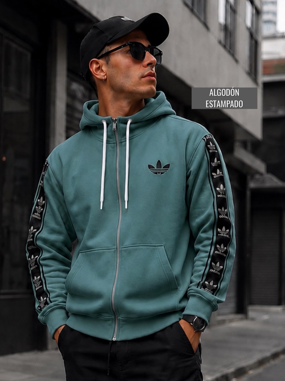 Buzo Estilo Adidas para Hombre – Algodón Térmico | Talla Única L/XL