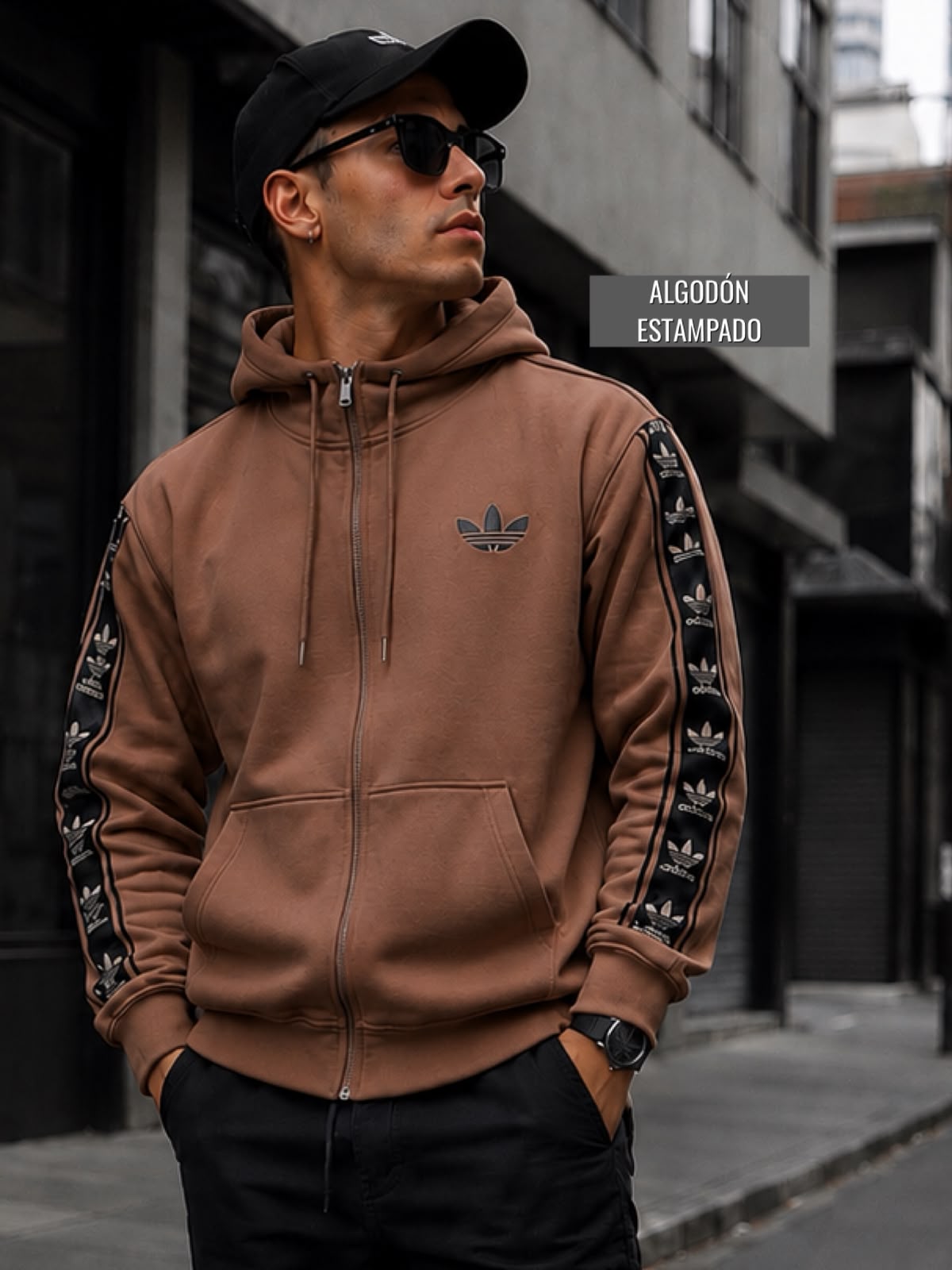 Buzo Estilo Adidas para Hombre – Algodón Térmico | Talla Única L/XL