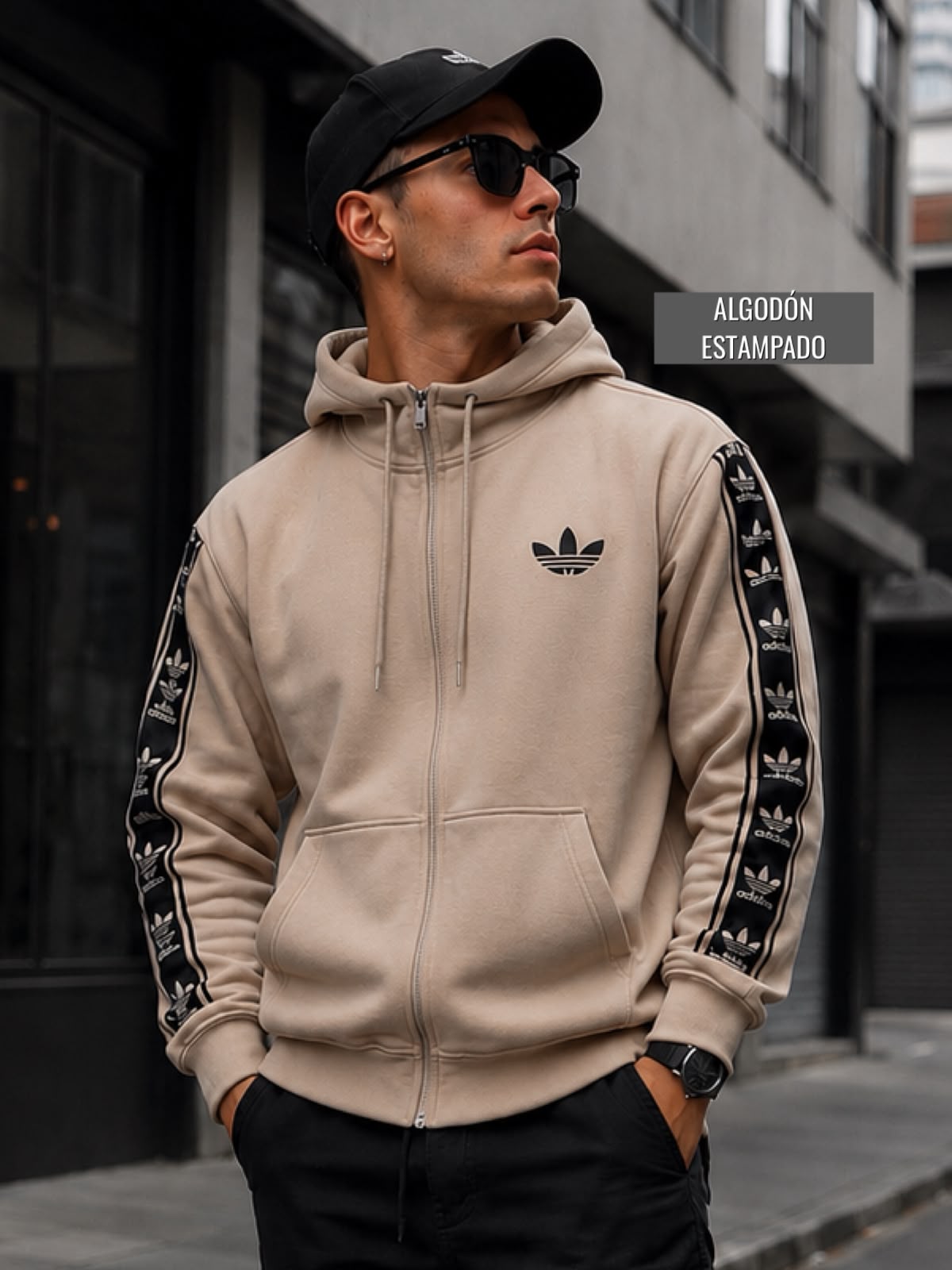 Buzo Estilo Adidas para Hombre – Algodón Térmico | Talla Única L/XL