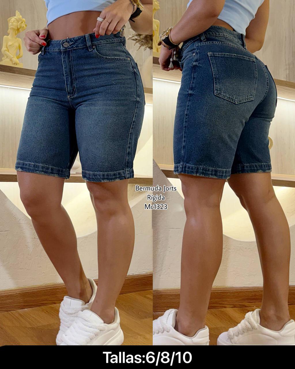Bermuda JORTS Denim Tiro Alto – Para Dama