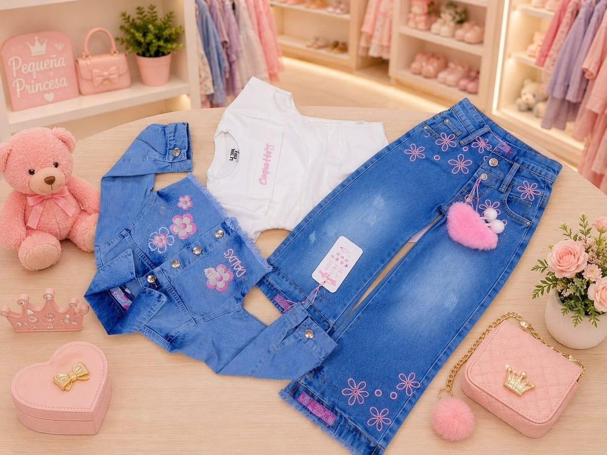 Trío Jean para Niña – Look Moderno y Encantador