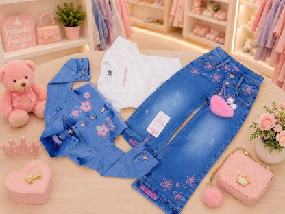 Trío Jean para Niña – Look Moderno y Encantador