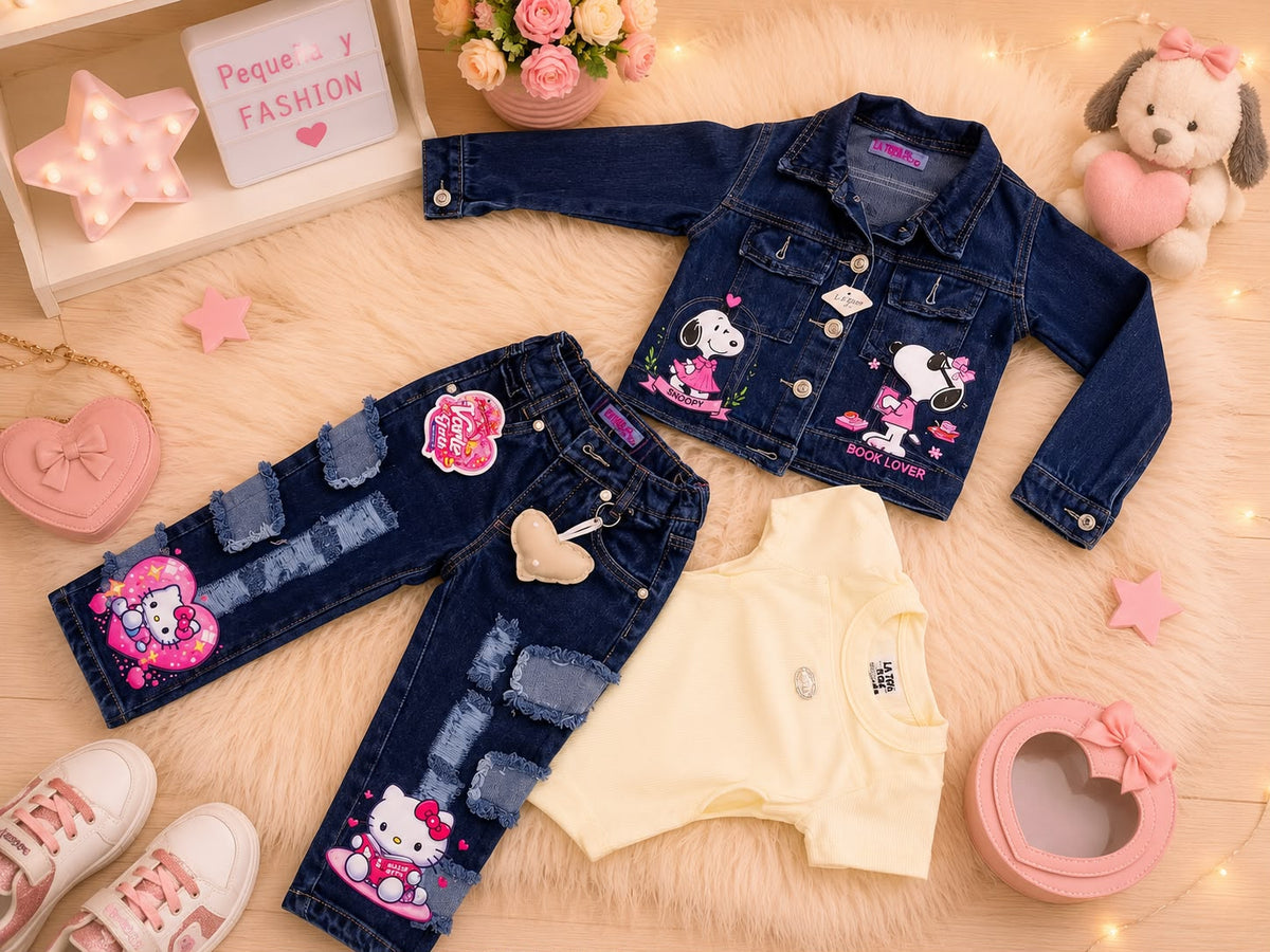 Trío Jean para Niña – Look Moderno y Encantador