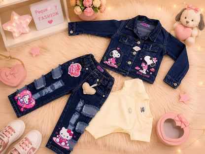 Trío Jean para Niña – Look Moderno y Encantador