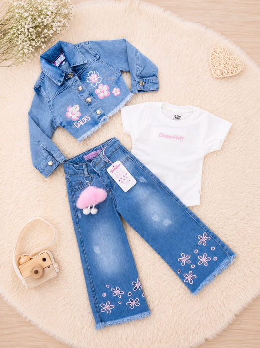 Trío Jean para Niña – Look Moderno y Encantador