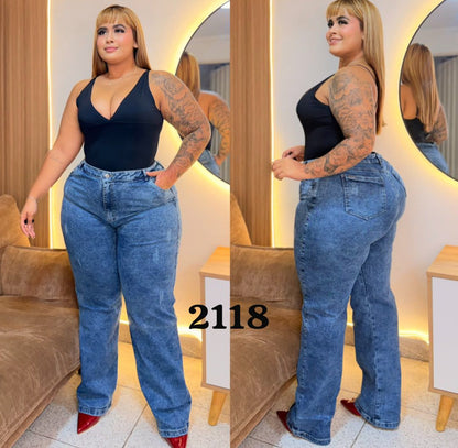 Jeans Palazzo Plus Licrado