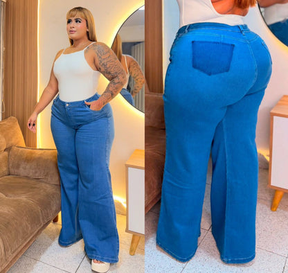 Jeans Palazzo Plus Licrado