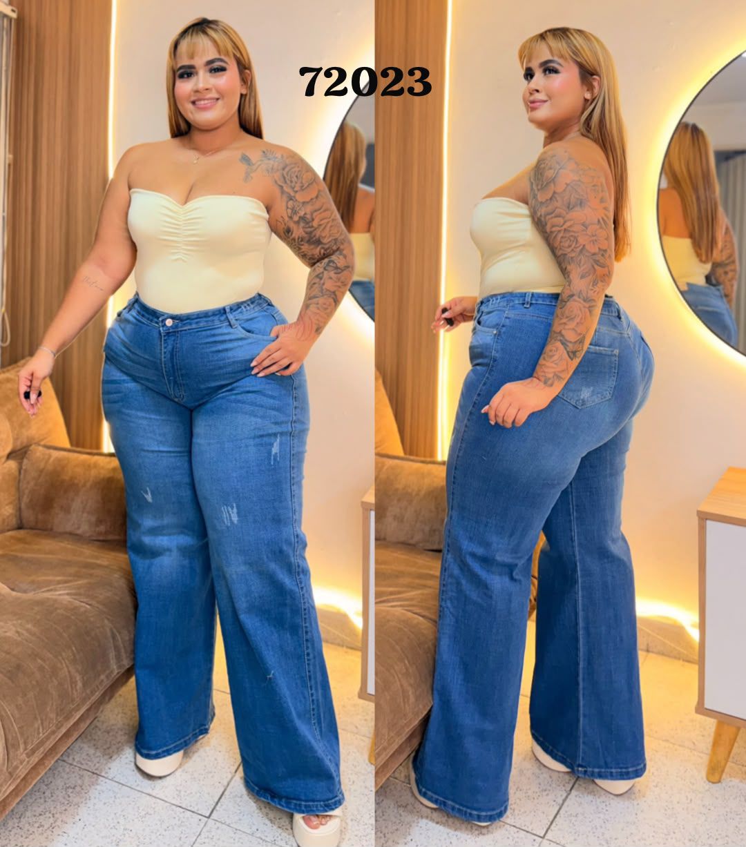 Jeans Palazzo Plus Licrado
