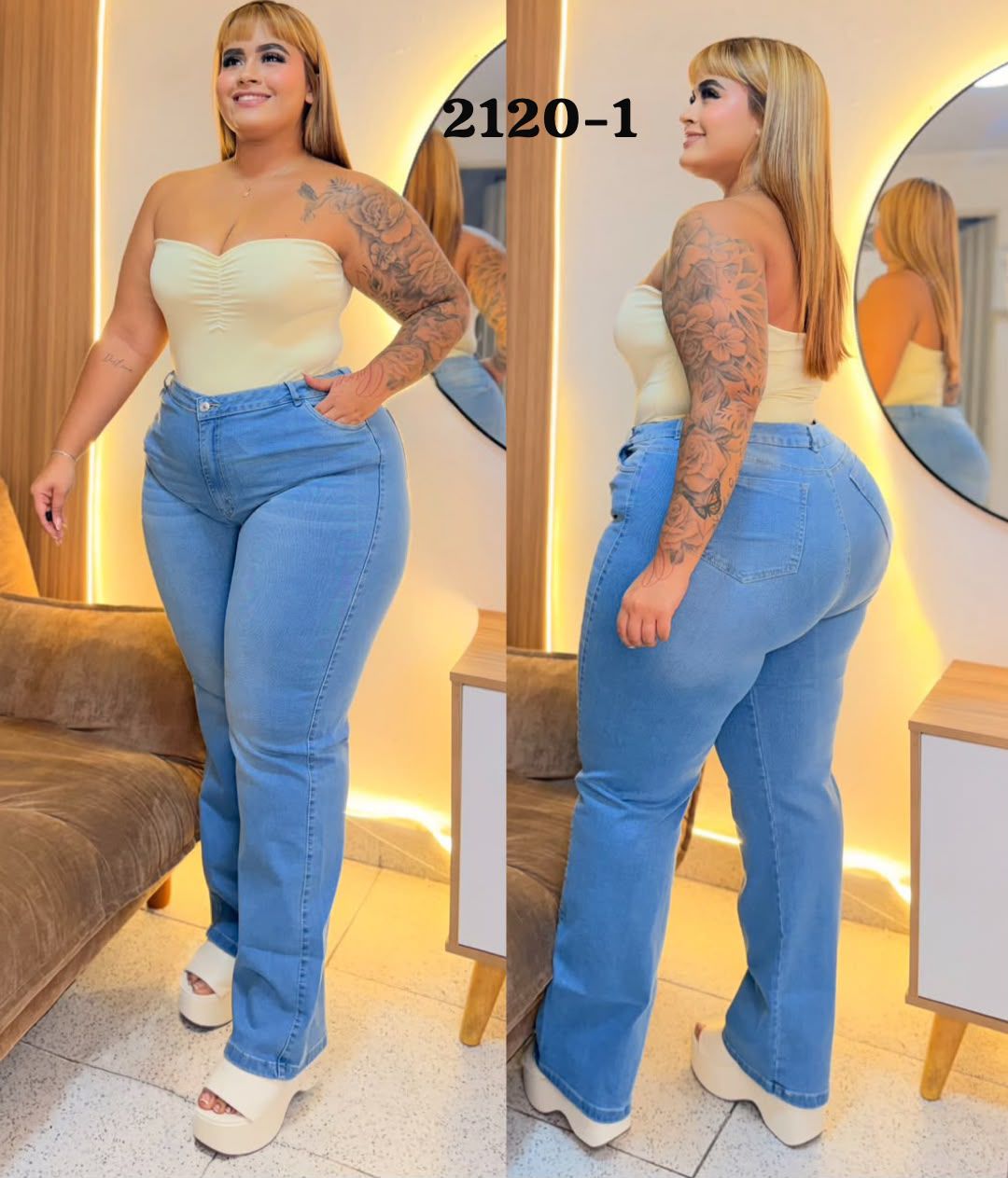 Jeans Palazzo Plus Licrado