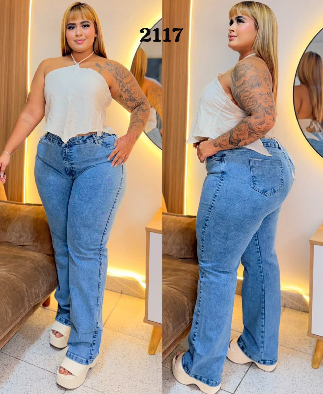 Jeans Palazzo Plus Licrado