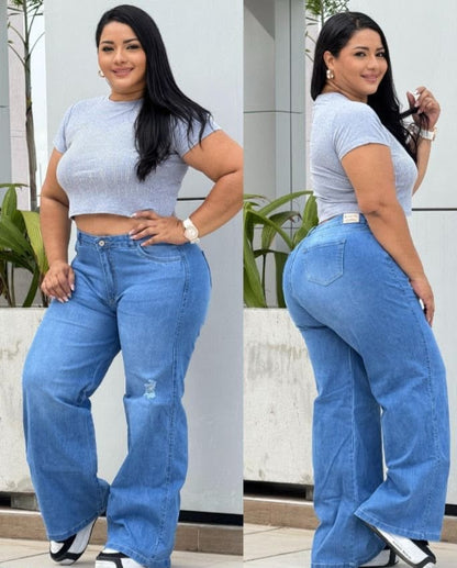 Jeans Palazzo Plus Licrado