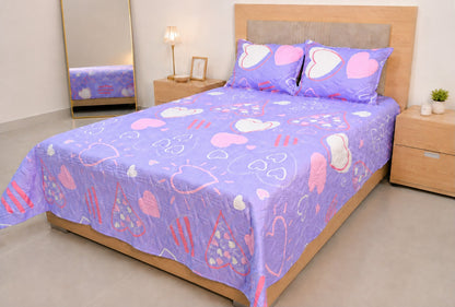 Colcha Unifaz para Cama Doble con 2 Fundas de Almohada – Nuevos Estampados