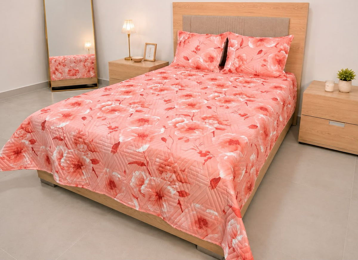 Colcha Unifaz para Cama Doble con 2 Fundas de Almohada – Nuevos Estampados