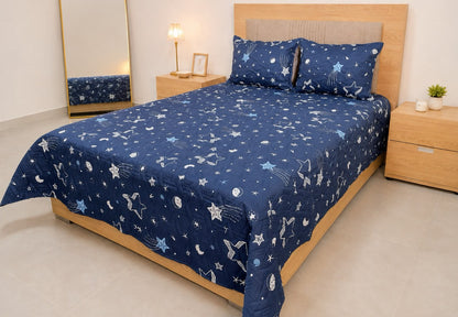 Colcha Unifaz para Cama Doble con 2 Fundas de Almohada – Nuevos Estampados