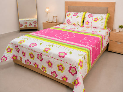 Colcha Unifaz para Cama Doble con 2 Fundas de Almohada – Nuevos Estampados