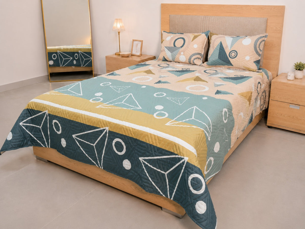 Colcha Unifaz para Cama Doble con 2 Fundas de Almohada – Nuevos Estampados