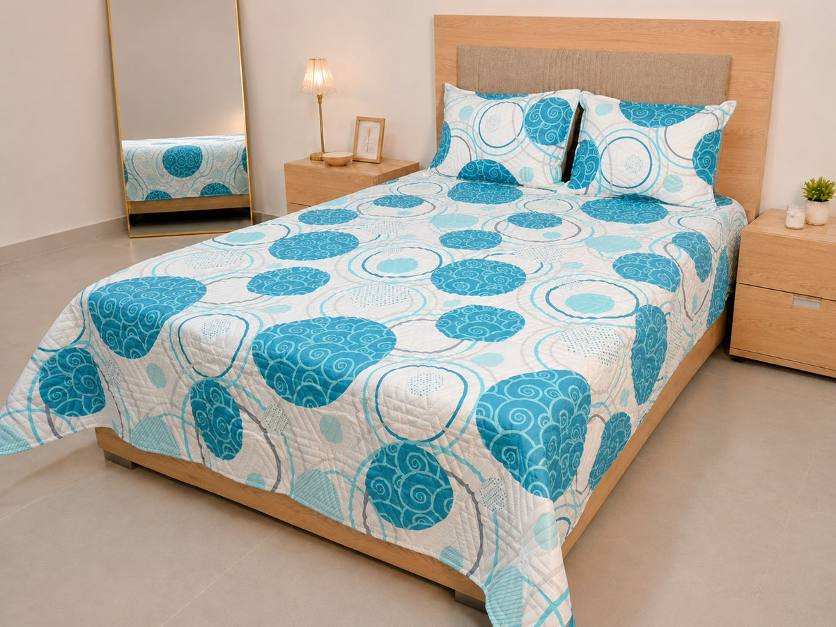Colcha Unifaz para Cama Doble con 2 Fundas de Almohada – Nuevos Estampados