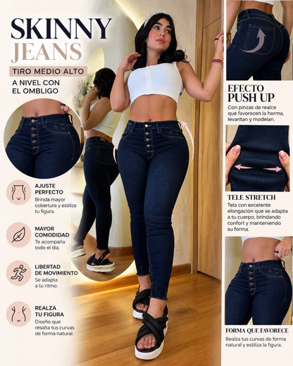 Jeans Skinny Push Up Bota Ceñida para Mujer | Nanivancy.Store